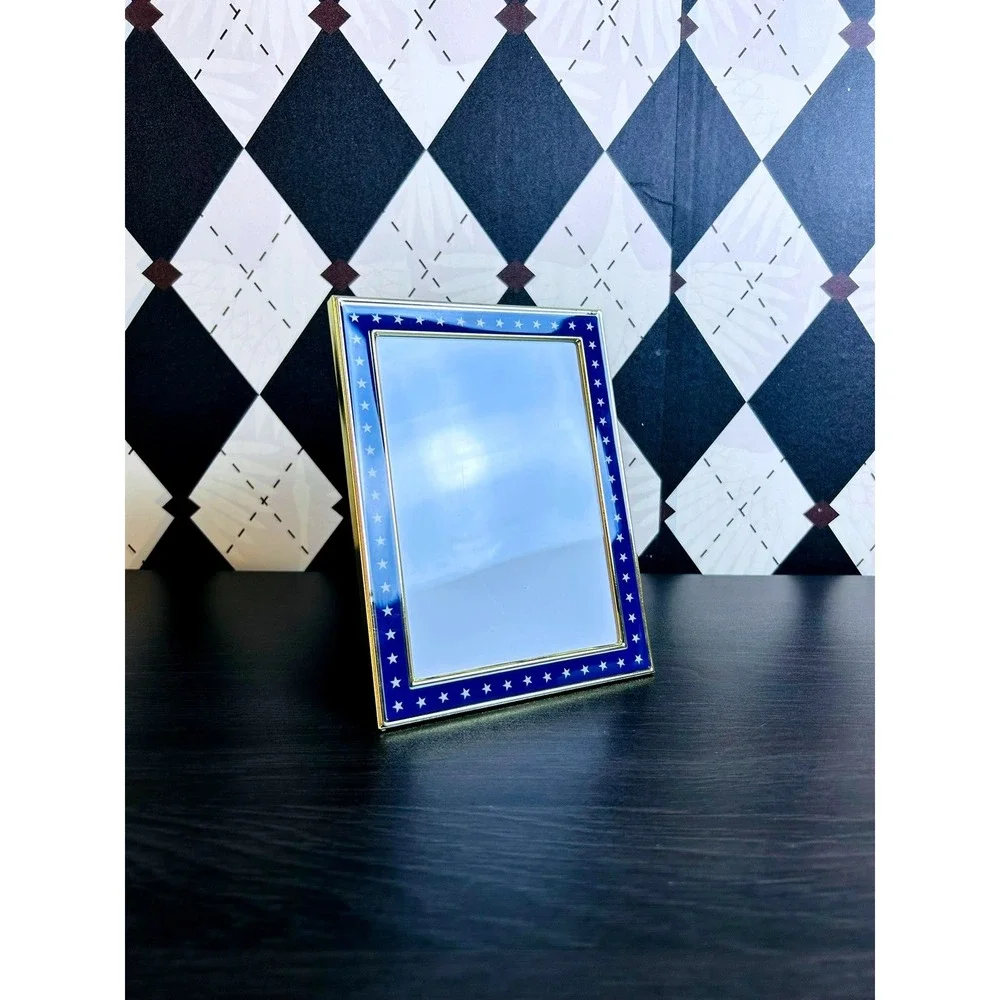 Blue Star Photo Frame Gold Trim Americana Picture Frame‎ 7x5 Inch